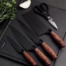 Faqueiro Inox 6 Peças Antiaderente Com Descascador E Tesoura Para Churrasco Cozinha Faqueiro Inox 6 Peças Antiaderente Com Descascador E Tesoura Para Churrasco Cozinha