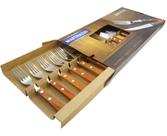 Faqueiro Jogo 12 Talheres Inox Madeira Universal Garfo Faca