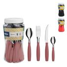 Faqueiro Jogo De Talher Brinox Inox Kit 16 Peças - Rosa