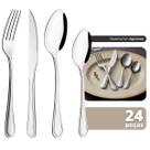 Faqueiro Jogo De Talheres 24 Peças Aço Inox Garfo Faca Colher Para Mesa Cozinha Faqueiro Completo Para Mesa Posta Premium Tippi