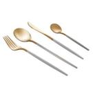 Faqueiro kyoto aço inox dourado e branco 24 peças Faqueiro kyoto aço inox dourado e branco 24 peças