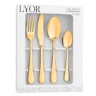 Faqueiro Lyor Positano 24 Peças Aço Inox Dourado Conjunto de Talheres
