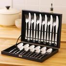Faqueiro maleta premium kit 24 peças conjunto talheres inox estojo madeira completo luxo presente casamento chá de cozinha