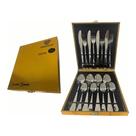 Faqueiro Ouro Luxo 16 Peças Aço Inox Com Caixa - Lançamento
