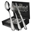 Faqueiro Pearl 101 Peças Aço Inox Com Estojo de Madeira Fracalanza