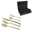 Faqueiro Ravel 101 Peças Aço Inox Champanhe PVD Com Estojo Fracalanza - Saldão Faqueiro Ravel 101 Peças Aço Inox Champanhe PVD Com Estojo Fracalanza - Saldão