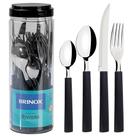 Faqueiro Riviera 24 Peças Preto Aço Inox e Polipropileno Brinox