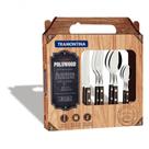 Faqueiro Tramontina Aço Inox Polywood Castanho 24 Peças