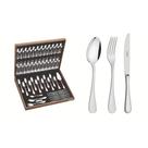 Faqueiro Tramontina Classic 76 Peças Aço Inox Facas Mesa Forjadas Brilho Estojo Madeira
