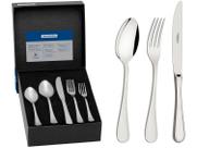 Faqueiro Tramontina Classic em Aço Inox com Facas de Mesa Forjadas Acabamento Brilho 30 Peças