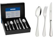 Faqueiro Tramontina Classic em Aço Inox com Facas de Mesa Forjadas Acabamento Brilho 42 Peças