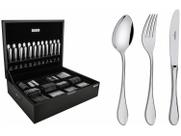 Faqueiro Tramontina Italy com Facas de Mesa Forjadas 6mm e Estojo de Madeira 130 Peças