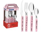 Faqueiro Tramontina My Lovely Kitchen em Aço Inox 16 Peças Rosa