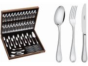 Faqueiro Tramontina Vicenza 76 Peças Aço Inox Facas de Mesa Forjadas Estojo de Madeira Alto Brilho