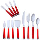 Faqueiro Vermelho 32 Peças Com Espátulas para Patês/Queijos. Faqueiro Vermelho 32 Peças Com Espátulas para Patês/Queijos.