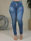 Faraya Jeans Calça Skinny Feminina Cintura alta com lycra/elastano lavagem média tendência Faraya Jeans Calça Skinny Feminina Cintura alta com lycra/elastano lavagem média tendência