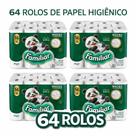 Fardo de papel higienico familiar 30m com 64 rolos