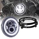 Faro LED TRUE MODS de 7 pulgadas para Harley Davidson con soporte