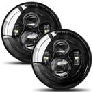 Faróis de LED Redondos 7" UNI-SHINE Hi/Lo Beam para Jeep Wrangler