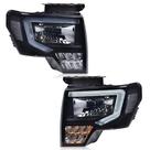 Faróis dianteiros LED PIT66 para Ford F150 2009-2014 com lente fumê