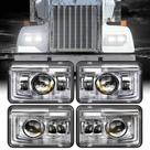 Faróis LED Z-OFFROAD 4x6" Feixe Alto/Baixo 4PCS Cromado