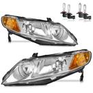 Faróis ROADEAL para Honda Civic 4 Portas 2006-2011 Halógeno Faróis ROADEAL para Honda Civic 4 Portas 2006-2011 Halógeno
