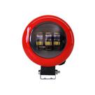 Farol Auxiliar De Led Redondo 3 Leds Carcaça Vermelha