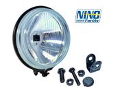 Farol Auxiliar Redondo Universal 110mm Longo Alcance NINO F-58 METAL VIDRO Com Suporte