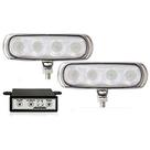Farol Auxiliar Slim 4l 3 Em 1 Corpo Cromado 12 24v Vermelho Par Universal Ate 2021 Nk-600967