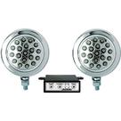 Farol Auxiliar Strobo C 19 Leds 3 Em 1 Corpo Cromado 12v Azul Universal Nk-600808