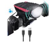 Farol Bike Com Buzina Bateria USB Recarregável Led Ultra Forte 3 Modos - THOR