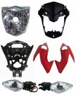 Farol Cg 160 Titan 160 Kit Carenagem Farol Bananinha Suporte Pisca Branco, Preto, Vermelho e Azul