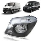 Farol com auxiliar mercedes benz sprinter 2017 a 2019 máscara negra lado esquerdo