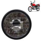 Farol Completo CG 125 Fan 2000 A 2013 Máscara Cromada Cristal Lisa Acrílico Aro Preto