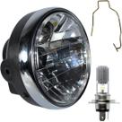 Farol completo CG150 Titan Sport 2004 a 2008 aro cromado com lâmpada led bloco globo optico