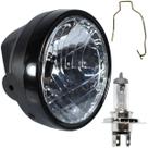 Farol completo CG150 Titan Sport 2004 a 2008 aro preto com lâmpada bloco globo optico