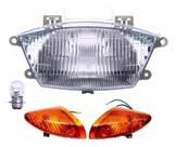 Farol Completo Com Setas Piscas Dianteiro Honda Biz 100 1998 1999 2000 2001 2002 2003 2004 2005 Com Lampada