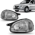 Farol Corsa 1994 1995 1996 1997 1998 1999 2000 2001 2002 Cromado Lente Estriada