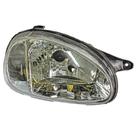 Farol Corsa 2000 a 2002 Classic 2001 a 2010 Direita Seta Cristal Carcaca Preta Refletor Bi-Facetado Lente Policarbonato