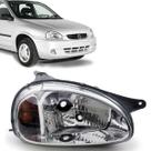 Farol Corsa Pickup Sedan Classic 1994 Em Diante LD Carcaca Cinza Moldura Metalizada H4 93354050 Farol Corsa Pickup Sedan Classic 1994 Em Diante LD Carcaca Cinza Moldura Metalizada H4 93354050