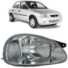 Farol Corsa Pickup Sedan Wagon 2000 Ate 2010 LD Carcaça Preto Moldura Metalizada H4 93354056