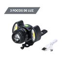 Farol de Bike Iluminação Noturna 3 Focos Resistente Ciclismo Farol de Bike Iluminação Noturna 3 Focos Resistente Ciclismo