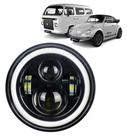 Farol de Led Redondo 7 Polegadas Angel Eyes Drl Função Seta
