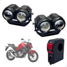 Farol de Milha Auxiliar Neblina Led 20w 12v + Botão On/ Off Usb CB 500F 2017 até 2022