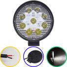 Farol de milha forte auxiliar de led 27w redondo 12v 24v 6000k fino Farol de milha forte auxiliar de led 27w redondo 12v 24v 6000k fino
