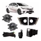 Farol de Milha Kit c/ 2 Aux Corolla 2014 até 2017 Moldura Preta