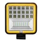 Farol De Milha Led Quadrado 126w Pisca Âmbar 9-36v Off Road