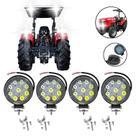 Farol De Milha Led Universal 12/24v Trator 6000k 4 Unidades