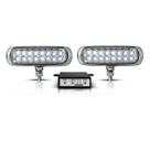 Farol de Milha Slim Estrobo Cromado 16 Leds Branco 12v