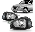 Farol dianteiro corsa 2001 a 2010 cromado moldura preta esquerdo ou direito